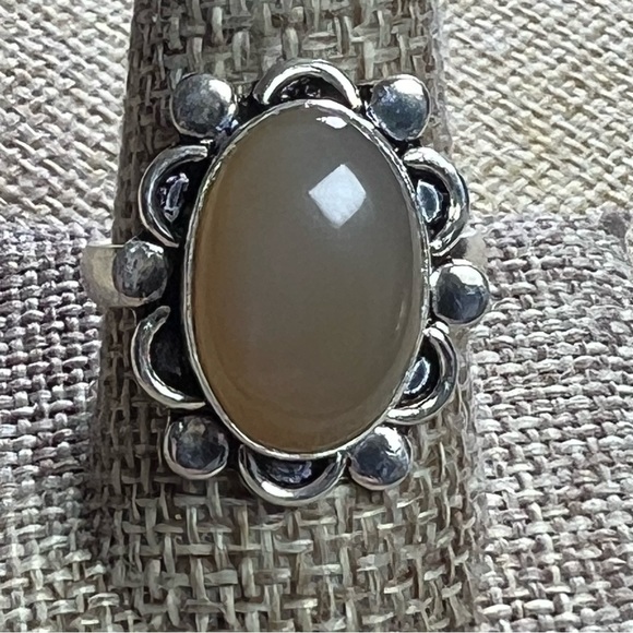 New Natural Agate Crystal Stone Silver Overlay Ring Size 10.5 - Picture 6 of 7